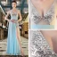 Sexy Chiffon Abendkleider 2020 A Linie Durchsichtige V-Ausschnitt Ärmellos Pailletten Gespaltete Front Lange Rüschen Rückenfreies Festliche Kleider