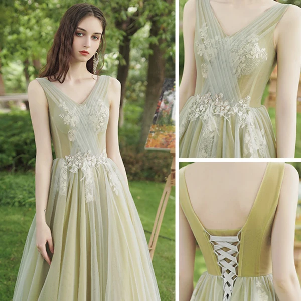 long tight backless dress Sage Green Lace Pearls Chiffon Bridesmaid Dress