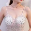 Transparent Blanche Transparentes Robe De Soirée 2020 Trompette / Sirène Bretelles Spaghetti Sans Manches Faux Diamant Perlage Train De Balayage Dos Nu Robe De Ceremonie