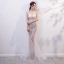 Transparent Blanche Transparentes Robe De Soirée 2020 Trompette / Sirène Bretelles Spaghetti Sans Manches Faux Diamant Perlage Train De Balayage Dos Nu Robe De Ceremonie
