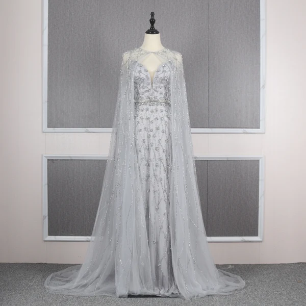 High-end Gold Evening Dresses  With Shawl 2020 Trumpet / Mermaid Spaghetti Straps Sleeveless Handmade  Beading Sweep Train Ruffle Backless Formal Dresses