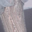 High End Champagner Abendkleider 2020 Meerjungfrau V-Ausschnitt Ärmellos Perlenstickerei Sweep / Pinsel Zug Rüschen Rückenfreies Festliche Kleider