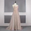 High End Champagner Durchsichtige Abendkleider 2020 A Linie Spaghettiträger Ärmellos Perlenstickerei Strass Sweep / Pinsel Zug Rückenfreies Rüschen Festliche Kleider