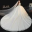 Best White Bridal Wedding Dresses 2020 Ball Gown Off-The-Shoulder Bow Short Sleeve Backless Beading Pearl Glitter Tulle Cathedral Train Ruffle