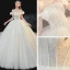 Best White Bridal Wedding Dresses 2020 Ball Gown Off-The-Shoulder Bow Short Sleeve Backless Beading Pearl Glitter Tulle Cathedral Train Ruffle