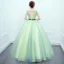 Flower Fairy Mint Green Dancing Prom Dresses 2020 Ball Gown Scoop Neck Sleeveless Appliques Flower Sash Floor-Length / Long Ruffle Backless Formal Dresses