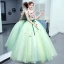 Flower Fairy Mint Green Dancing Prom Dresses 2020 Ball Gown Scoop Neck Sleeveless Appliques Flower Sash Floor-Length / Long Ruffle Backless Formal Dresses