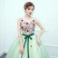 Flower Fairy Mint Green Dancing Prom Dresses 2020 Ball Gown Scoop Neck Sleeveless Appliques Flower Sash Floor-Length / Long Ruffle Backless Formal Dresses