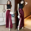 2 Piece Black Burgundy Maxi Dresses 2020 High Neck Sleeveless Floor-Length / Long Split Front Womens Clothing