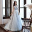 Chic / Belle Gris Robe De Soirée 2020 Princesse V-Cou Sans Manches Perlage Glitter Tulle Train De Balayage Volants Dos Nu Robe De Ceremonie