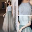 Charming Jade Green Gradient-Color Evening Dresses  2020 A-Line / Princess Scoop Neck Sleeveless Beading Glitter Tulle Floor-Length / Long Ruffle Backless Formal Dresses
