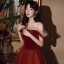 Chic / Beautiful Burgundy Engagement Prom Dresses 2020 A-Line / Princess Off-The-Shoulder Short Sleeve Beading Floor-Length / Long Ruffle Backless Formal Dresses