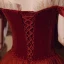 Chic / Beautiful Burgundy Engagement Prom Dresses 2020 A-Line / Princess Off-The-Shoulder Short Sleeve Beading Floor-Length / Long Ruffle Backless Formal Dresses