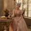 Victorian Style Khaki Prom Dresses 2020 A-Line / Princess See-through High Neck Puffy Short Sleeve Sash Beading Pearl Glitter Tulle Floor-Length / Long Ruffle Backless Formal Dresses