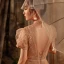 Victorian Style Khaki Prom Dresses 2020 A-Line / Princess See-through High Neck Puffy Short Sleeve Sash Beading Pearl Glitter Tulle Floor-Length / Long Ruffle Backless Formal Dresses