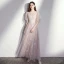 Elegant Champagne Bridesmaid Dresses 2020 A-Line / Princess Backless Appliques Lace Floor-Length / Long Ruffle