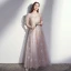 Elegant Champagne Bridesmaid Dresses 2020 A-Line / Princess Backless Appliques Lace Floor-Length / Long Ruffle