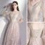 Elegant Champagne Bridesmaid Dresses 2020 A-Line / Princess Backless Appliques Lace Floor-Length / Long Ruffle