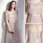 Elegant Champagne Bridesmaid Dresses 2020 A-Line / Princess Backless Appliques Lace Floor-Length / Long Ruffle