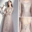 Elegant Champagne Bridesmaid Dresses 2020 A-Line / Princess Backless Appliques Lace Floor-Length / Long Ruffle