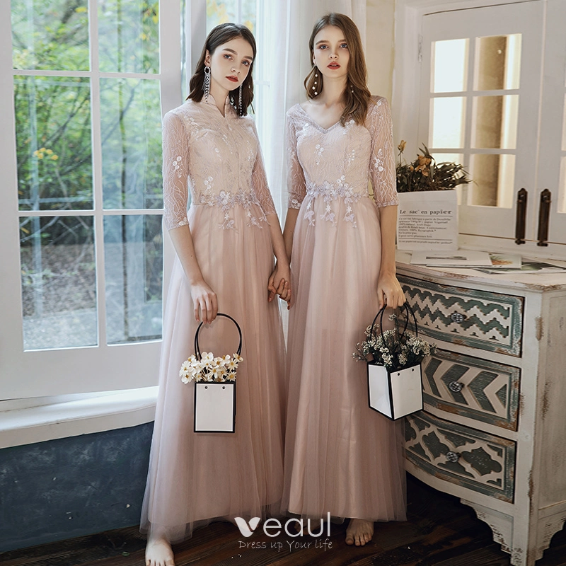 Pearl pink outlet bridesmaid dresses