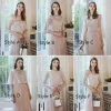 Elegant Pearl Pink Bridesmaid Dresses 2020 A-Line / Princess Backless Appliques Lace Floor-Length / Long Ruffle