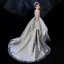 Charming Grey Flower Girl Dresses 2020 Ball Gown V-Neck Sleeveless Sequins Beading Tassel Court Train Ruffle