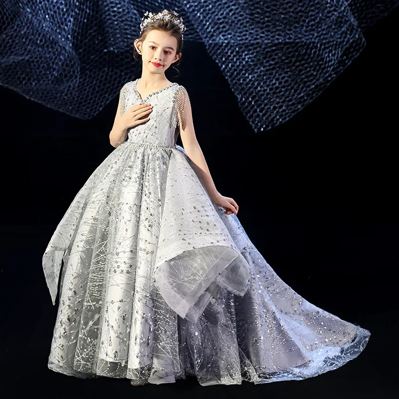 slim fit dress slacks Gray Chiffon Flower Girl Dress Short One Shoulder Formal Flower Girl Dress(FL223)  – DaisyFormals-Bridesmaid and Formal Dresses in 59+ Colors main image 1