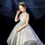 Charming Grey Flower Girl Dresses 2020 Ball Gown V-Neck Sleeveless Sequins Beading Tassel Court Train Ruffle