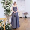 Affordable Multi-Colors Dancing Prom Dresses 2020 A-Line / Princess Spaghetti Straps Sleeveless Glitter Polyester Floor-Length / Long Ruffle Backless Formal Dresses
