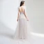 Erschwinglich Champagner Sommer Strand Brautkleider / Hochzeitskleider 2020 A Linie Spaghettiträger Ärmellos Applikationen Spitze Rückenfreies Gespaltete Front Sweep / Pinsel Zug Rüschen