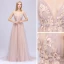 Sexy Perle Rose Robe De Bal 2020 Princesse Bretelles Spaghetti Sans Manches Appliques Fleur Perlage Paillettes Train De Balayage Volants Dos Nu Robe De Ceremonie