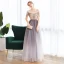 Elegant Purple Dancing Prom Dresses 2020 A-Line / Princess See-through Scoop Neck Short Sleeve Beading Glitter Tulle Floor-Length / Long Ruffle Backless Formal Dresses