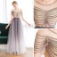 Elegant Purple Dancing Prom Dresses 2020 A-Line / Princess See-through Scoop Neck Short Sleeve Beading Glitter Tulle Floor-Length / Long Ruffle Backless Formal Dresses