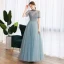 Vintage / Retro Green Dancing Prom Dresses 2020 A-Line / Princess See-through High Neck Sleeveless Beading Floor-Length / Long Ruffle Backless Formal Dresses