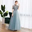 Vintage / Retro Green Dancing Prom Dresses 2020 A-Line / Princess See-through High Neck Sleeveless Beading Floor-Length / Long Ruffle Backless Formal Dresses