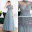 Vintage / Retro Green Dancing Prom Dresses 2020 A-Line / Princess See-through High Neck Sleeveless Beading Floor-Length / Long Ruffle Backless Formal Dresses