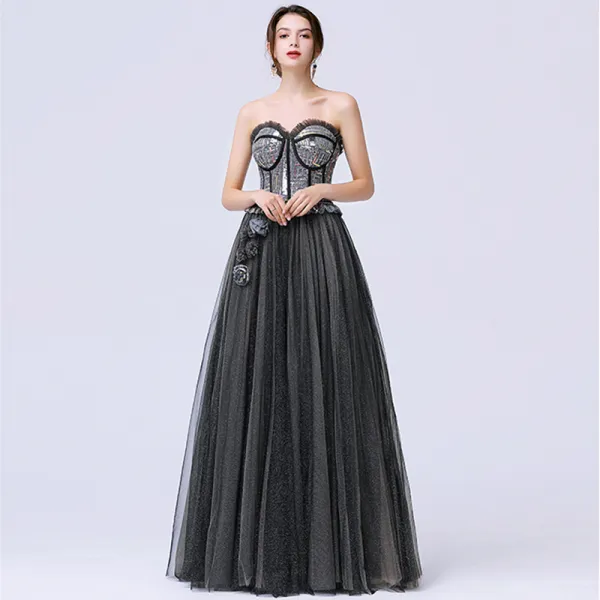 Elegant Glitter A-line Long Prom Dresses, Fashion Newest 2020 Evening Prom Dresses
