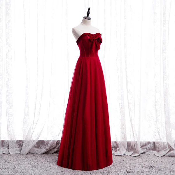 Affordable Red Prom Dresses 2020 A-Line / Princess Sweetheart Sleeveless Floor-Length / Long Ruffle Backless Formal Dresses