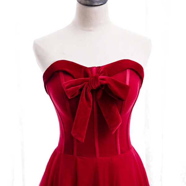Affordable Red Prom Dresses 2020 A Line Princess Sweetheart Sleeveless  Floor Length Long Ruffle Backless Formal Dresses