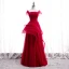 Chic / Belle Rouge Dansant Robe De Bal 2020 Princesse Encolure Carrée Sans Manches Appliques En Dentelle Perlage Longue Volants Dos Nu Robe De Ceremonie