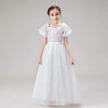 Victorian Style White Flower Girl Dresses 2020 A Line Princess Scoop Neck Puffy Short Sleeve Backless Appliques Flower Beading Bow Sash Floor Length Long Ruffle