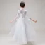 High Low White Birthday Flower Girl Dresses 2020 Ball Gown See-through High Neck Sleeveless Appliques Lace Beading Asymmetrical Ruffle
