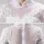 High Low White Birthday Flower Girl Dresses 2020 Ball Gown See-through High Neck Sleeveless Appliques Lace Beading Asymmetrical Ruffle