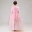 Frozen Costume Blushing Pink Birthday Flower Girl Dresses With Shawl 2020 Princess Square Neckline Short Sleeve Rhinestone Sequins Floor-Length / Long Ruffle