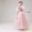 Frozen Costume Blushing Pink Birthday Flower Girl Dresses With Shawl 2020 Princess Square Neckline Short Sleeve Rhinestone Sequins Floor-Length / Long Ruffle