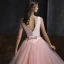 Classic Blushing Pink Satin Homecoming Graduation Dresses 2020 A-Line / Princess Scoop Neck Sleeveless Beading Sash Tea-length Backless Formal Dresses