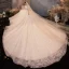 Style Victorien Ivoire La Mariée Robe De Mariée 2020 Robe Boule Transparentes Encolure Dégagée Gonflée Manches Courtes Dos Nu Paillettes Perlage Glitter Tulle Cathedral Train Volants