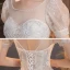 Style Victorien Ivoire La Mariée Robe De Mariée 2020 Robe Boule Transparentes Encolure Dégagée Gonflée Manches Courtes Dos Nu Paillettes Perlage Glitter Tulle Cathedral Train Volants
