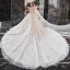Vintage / Retro Champagne Bridal Wedding Dresses 2020 Ball Gown See-through High Neck 1/2 Sleeves Backless Appliques Lace Beading Cathedral Train Ruffle